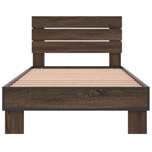 vidaXL Bed Frame without Mattress Brown Oak 90x200 cm