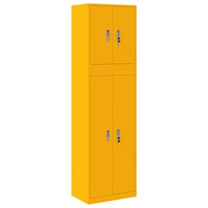 vidaXL Storage Cabinet 2 pcs Mustard Yellow 60 x 40 x 210 cm Steel