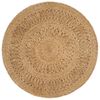 vidaXL Area Rug Hand-braided Jute 90 cm Round