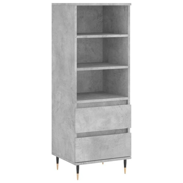 vidaXL Highboard Concrete Grey 40x36x110 cm Engineered Wood