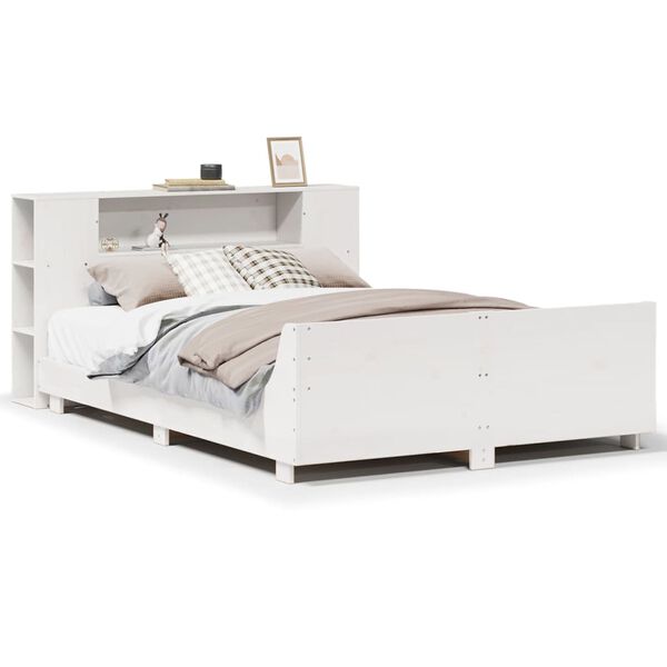 vidaXL Bed Frame without Mattress White 140x190 cm Solid Wood Pine