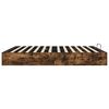 vidaXL Ottoman Bed Frame Smoked Oak 203 x 160 x 25 cm Engineered Wood