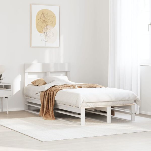 vidaXL Bed Frame without Mattress White 90x200 cm Solid Wood Pine