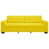 vidaXL 3-Seater Sofa with Cushion Yellow Velvet