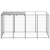 vidaXL Dog Kennel Silver 2.42 m&sup2; Steel