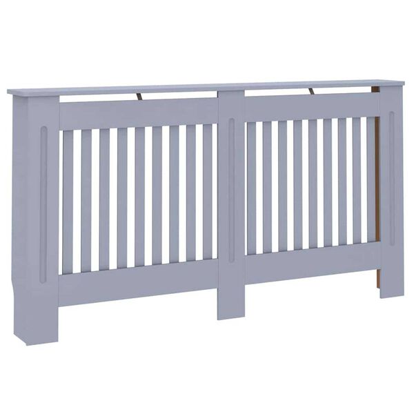 vidaXL Radiator Cover 2 pcs Grey 152 x 19 x 81.5cm Engineered Wood