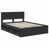 vidaXL Bed Frame with Headboard Black 150 x 200 cm Engineered wood
