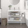vidaXL Bathroom Washbasin Frame with Built-in Basin White Iron