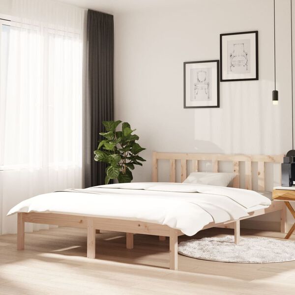 vidaXL Bed Frame without Mattress Solid Wood 135x190 cm Double Double