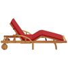 vidaXL Sun Lounger Reclining Red 200 x 67 x 84cm Solid Acacia wood