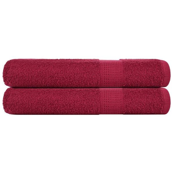 vidaXL Towels "FROGN" 2 pcs Bordeaux 100x200 cm 360 gsm
