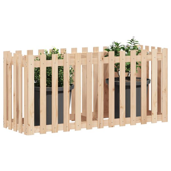 vidaXL Garden Raised Bed with Fence Design 150x50x70 cm Solid Wood Pine