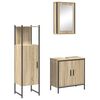 vidaXL Bathroom Furniture Set with Shelf 3 pcs Brown Engineered wood