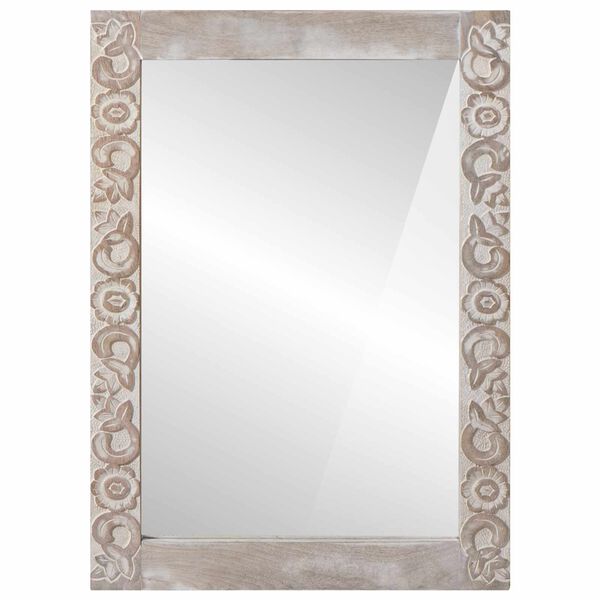 vidaXL Bathroom Mirror White 70 x 50 x 2.5 cm Solid Mango Wood