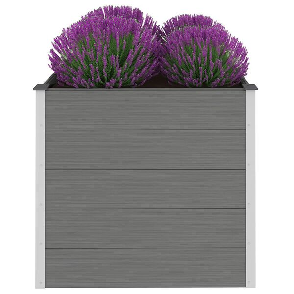 vidaXL Garden Raised Bed WPC 100x100x91 cm Grey
