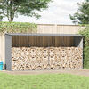 vidaXL Garden Log Storage Shed Galvanised Steel 330x84x152 cm Grey