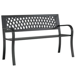 vidaXL Garden Bench Black 120 cm Steel
