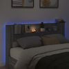 vidaXL Headboard Cabinet with LED Grey Sonoma 180 x 16.5 x 103.5 cm