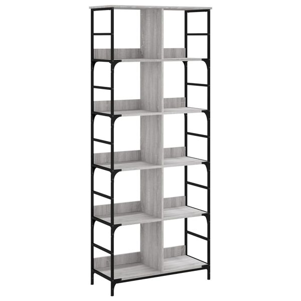 vidaXL Bookshelf Grey Sonoma 78.5x33x188.5 cm Engineered Wood