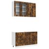 vidaXL Kitchen Unit KALMAR 4 pcs Smoked Oak Engineered Wood
