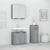 vidaXL 3 Piece Bathroom Cabinet Set Grey Sonoma Engineered Wood