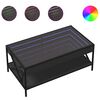 vidaXL Coffee Table with Infinity LED Black 90x50x38 cm