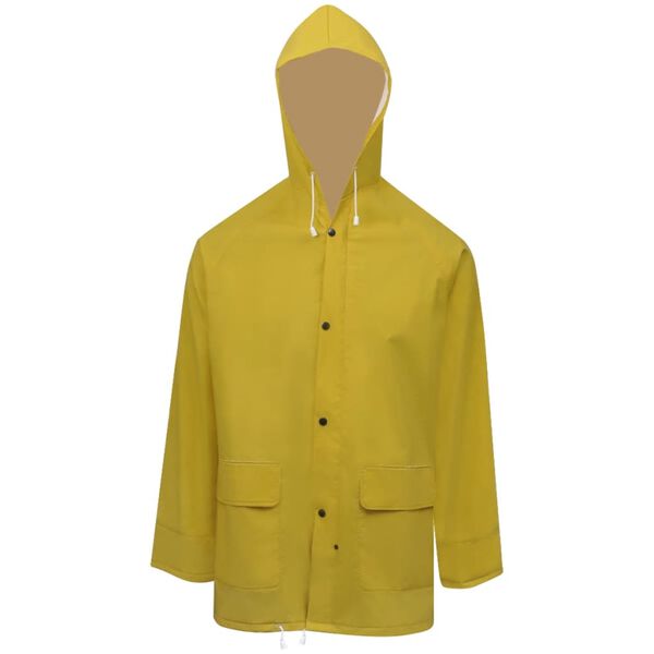 vidaXL Waterproof Heavy-duty 2-piece Rain Suit with Hood Yellow M