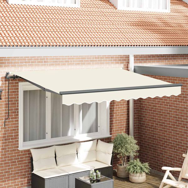 vidaXL Retractable Awning Manual Cream 300 x 200 cm Fabric