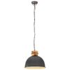 vidaXL Industrial Hanging Lamp Grey Round 50 cm E27 Solid Mango Wood