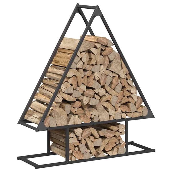 vidaXL Firewood Rack Black 80x25x90 cm Cold-rolled steel