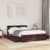 vidaXL Bed Frame with Headboard without Mattress Brown Oak 120x200 cm