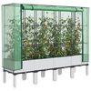 vidaXL Raised Bed with Greenhouse Cover Rattan Look 160x40x140 cm