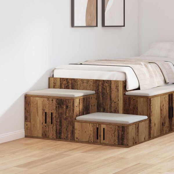 vidaXL Storage Cabinet 2 pcs Old Wood 118 x 41 x 40 cm Engineered Wood