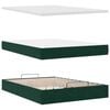 vidaXL Ottoman Bed with Mattresses Dark Green 140x200cm Velvet