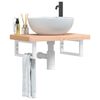 vidaXL Basin Shelf Wall Mounted Steel and Solid Wood Beech