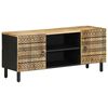 vidaXL TV Cabinet Black 105x33,5x46 cm Solid Rough Wood Mango