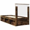 vidaXL Bed Frame with Headboard Smoked Oak 75 x 190 cm Solid Pine Wood