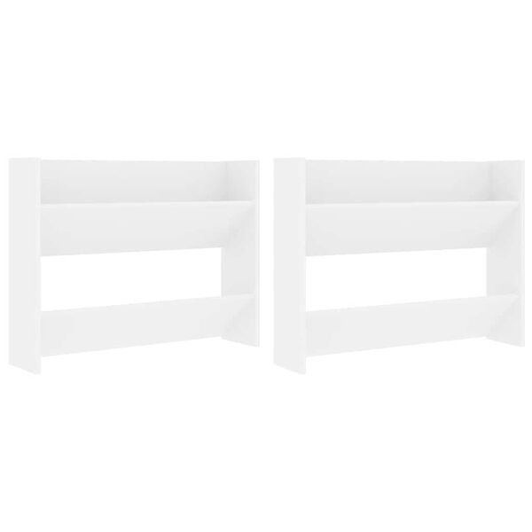 vidaXL Wall Shoe Cabinet 2 pcs White 80x18x60 cm Engineered Wood