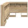 vidaXL Storage Headboard with Shelf Sonoma Oak 80 cm Engineered Wood