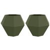 vidaXL Planter 2 pcs Olive Green 100 x 100 x 80 cm Steel