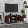 vidaXL TV Cabinet with Metal Legs Brown Oak 103.5x35x50 cm