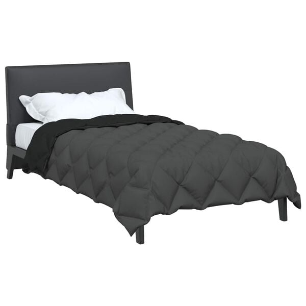 vidaXL Winter Duvet Black and Anthracite 220 x 135 cm Microfiber