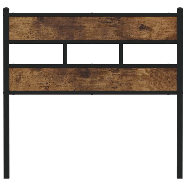 vidaXL Headboard Smoked Oak 75 cm Iron and Engineered Wood