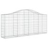 vidaXL Arched Gabion Basket 200x30x80/100 cm Galvanised Iron