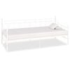 vidaXL DayBed Frame without Mattress White Metal 90x200 cm