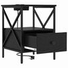 vidaXL Bedside Cabinet Black Oak 41.5 x 40.5 x 55 cm Engineered Wood