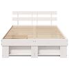 vidaXL Bed Frame with Headboard White 120 x 200 cm Solid Pine Wood