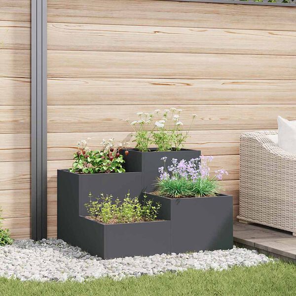 vidaXL Garden Planter Anthracite 100 x 100 x 60 cm Steel