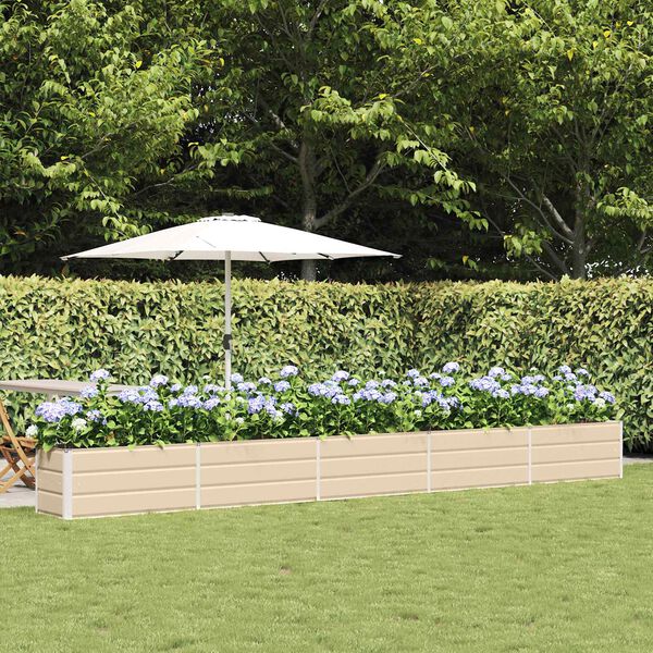vidaXL Planter Ivory 480 x 50 x 45 cm Galvanised Steel