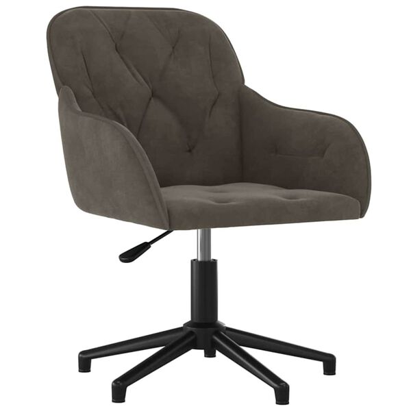 vidaXL Office Chair Dark Grey 56 x 61.5 x 72 cm Velvet